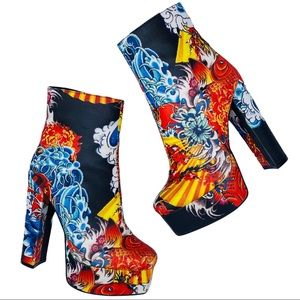 Azalea Wang Coy Platform Chunky Heel Ankle Boot Bootie Size 9